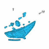 OEM 2018 Hyundai Accent Right Driver Side Halogen Headlamp Lens Chip Diagram - 92102-J0020