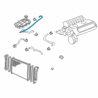 OEM 2000 Chevrolet Corvette Radiator SURGE TANK Inlet Hose Diagram - 10408463