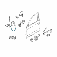 OEM 2009 BMW 335i Bowden Cable, Inside Door Opener Front Diagram - 51-21-7-059-969