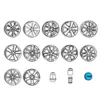 OEM 2021 Dodge Challenger Stock Wheel Center Cap Diagram - 5QW99RXFAA