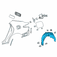 OEM 2021 Toyota Camry Wheelhouse Liner Diagram - 65638-06300