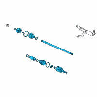 OEM 2012 Honda Insight Driveshaft Assembly, Passenger Side Diagram - 44305-TF0-N01