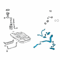 OEM Lexus ES350 Pipe Assembly, Fuel Tank Diagram - 77210-07061