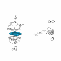 OEM 2008 Lexus RX350 Air Cleaner Filter Element Sub-Assembly Diagram - 17801-0H010