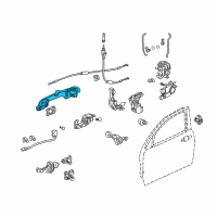 OEM 2005 Honda Accord Handle Assembly, Left Front Door (Outer) (Taffeta White) Diagram - 72180-SDA-A41ZD