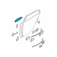 OEM 2009 Hyundai Accent Rear Exterior Door Handle Assembly, Right Diagram - 83660-1E050