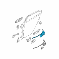 OEM Hyundai Accent Latch & Actuator Assembly-Rear Door, LH Diagram - 81410-1E020