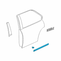 OEM 1998 Honda Civic Protector, L. RR. Door *NH592P* (STARLIGHT BLACK PEARL) Diagram - 75323-S04-A11ZK