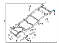 OEM 2022 Nissan Frontier BRACKET-REAR BODY MOUNTING, 5TH RH Diagram - K5252-9BTMA