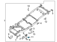 OEM 2020 Nissan Frontier Bracket-Front Brake Hose LH Diagram - 50911-9BT0A