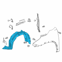 OEM 2016 Toyota Highlander Fender Liner Diagram - 53805-0E120