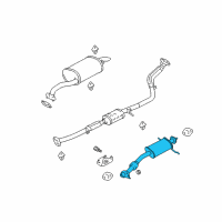 OEM Kia Rio Front Muffler Assembly Diagram - 28610FD200