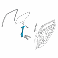 OEM 2021 Hyundai Kona Electric Rear Left Power Window Regulator Assembly Diagram - 83403-J9000