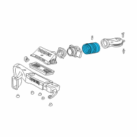 OEM 2002 GMC Safari Duct Asm-Air Cleaner Outlet (W/ Intake Air Temperature Sensor) Diagram - 25099574