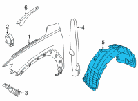 OEM 2022 Hyundai Santa Cruz GUARD ASSY-FRONT WHEEL, LH Diagram - 86811-K5000