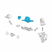 OEM 1999 Hyundai Sonata Transaxle Mounting Bracket Assembly Diagram - 21830-38550