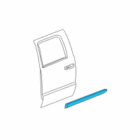 OEM Ram Dakota Molding-Rear Door Diagram - 55077172AD