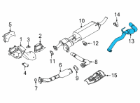 OEM 2022 Nissan Frontier Tube Assembly-Exhaust, Rear Diagram - 20050-9BT0A