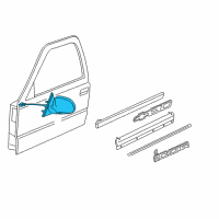OEM Oldsmobile Bravada Mirror Assembly Diagram - 15150850