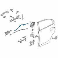 OEM 2020 Honda Insight Cable, Rear Door Lock Diagram - 72633-TBA-A01