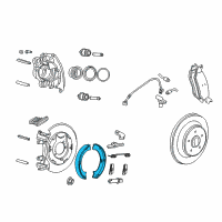 OEM Jeep Grand Cherokee Parking Brake Shoe Kit Diagram - 5093390AC