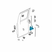 OEM 2003 GMC Sierra 3500 Handle Asm-Rear Side Door Inside *Marked Print Diagram - 15755399