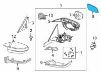 OEM 2022 BMW 430i xDrive MIRROR GLAS HEATED PLANE LEF Diagram - 51-16-5-A07-B75