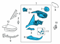 OEM 2022 BMW M4 OUTSIDE MIRROR HEATED WITH M Diagram - 51-16-8-084-353