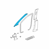 OEM 2006 Acura MDX Garnish Assembly, Left Front Pillar (Moon Lake Gray) Diagram - 84151-S3V-A01ZA