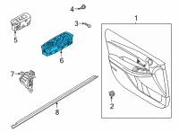 OEM 2020 Hyundai Sonata Power Window Main Switch Assembly Diagram - 93570-L0000-REY