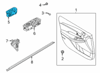 OEM 2020 Hyundai Sonata Power Window Assist Switch Assembly Diagram - 93575-L1010-MMF