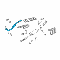 OEM 2009 Toyota Highlander Front Exhaust Pipe Assembly Diagram - 17410-36130