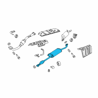 OEM 2009 Toyota Highlander Muffler & Pipe Diagram - 17420-36040