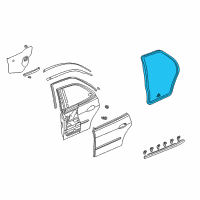 OEM 1998 Honda Accord Weatherstrip, L. RR. Door Diagram - 72850-S84-A01