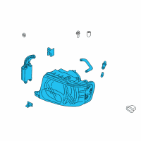 OEM Infiniti QX4 Left Headlight Assembly Diagram - 26060-3W725