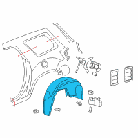 OEM 2009 GMC Acadia Wheelhouse Liner Diagram - 15211302