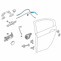 OEM 2015 Honda Accord Cable, Rear Inside H Diagram - 72631-T2A-A01
