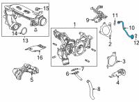 OEM Honda Civic Pipe, Turbocharger Oil Feed Diagram - 15530-6A0-A00