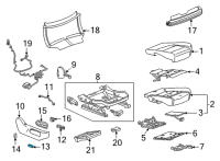 OEM 2022 Cadillac CT4 Seat Switch Knob Diagram - 84689855