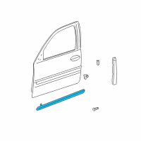 OEM 2003 Buick LeSabre Molding Asm-Front Side Door Center *White Diagram - 25704780
