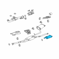 OEM Honda Accord Crosstour Muffler, Driver Side Exhuast Diagram - 18305-TP7-A02