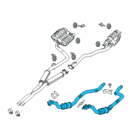 OEM 2021 Dodge Challenger Front Catalytic Converter And Pipe Diagram - 68276676AA