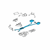 OEM 2009 Cadillac CTS Exhaust Muffler Assembly (W/ Resonator, Exhaust & Tail Pipe Diagram - 20981157