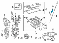 OEM 2021 Lexus ES300h Oil Dipstick Tube Diagram - 1145225010