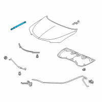 OEM 2018 Acura RDX Dumper Assembly, Driver Side Hood Opener Diagram - 74195-TX4-C01