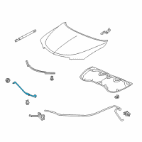 OEM 2015 Acura RDX Stay, Hood Opener Diagram - 74145-TX4-A00