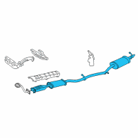 OEM 2004 Buick Park Avenue Exhaust Muffler Assembly (W/ Exhaust & T/Pipe & 3W Diagram - 25754988