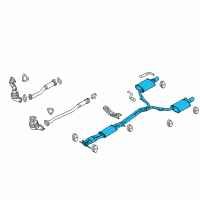 OEM Ford Police Interceptor Sedan Muffler & Pipe Diagram - DA5Z-5230-C