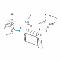 OEM 1999 Pontiac Grand Am Radiator SURGE TANK Inlet Hose Diagram - 22602412