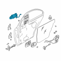 OEM 2002 Kia Spectra Rear Door Outside Handle Assembly, Left Diagram - 0K2A173410XX